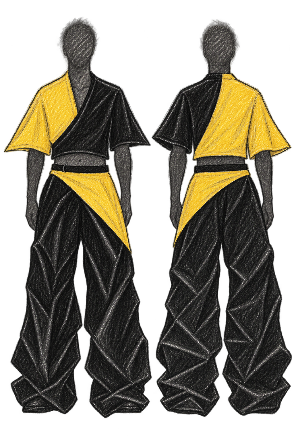 03_Look_Asimetrico_Amarillo_Negro_Frente_Espalda